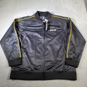 Dreamland Track Jacket Mens 3XL Black Galaxy Print Yellow DRMLND Streetwear